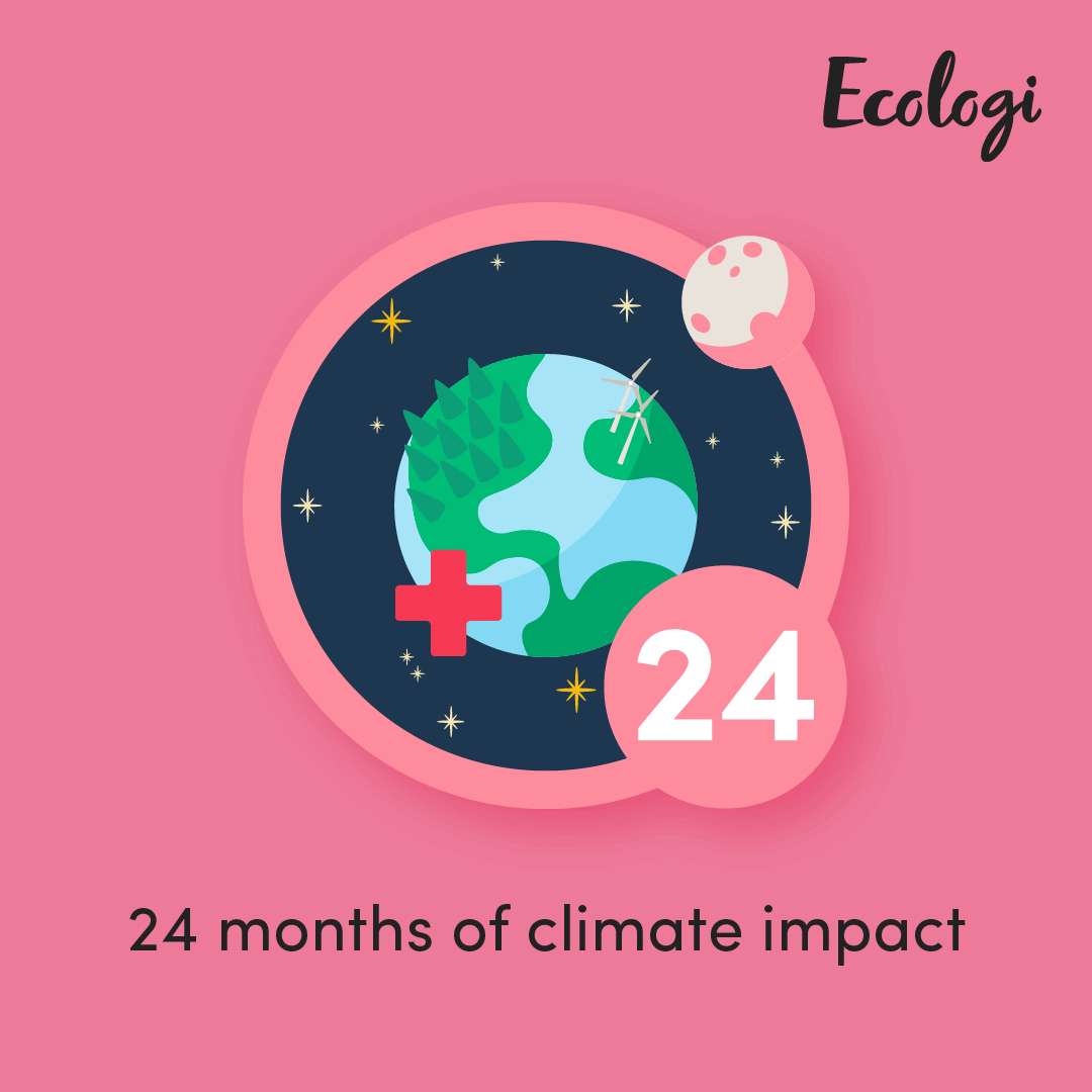 24 months of climate impact badge from Ecologi